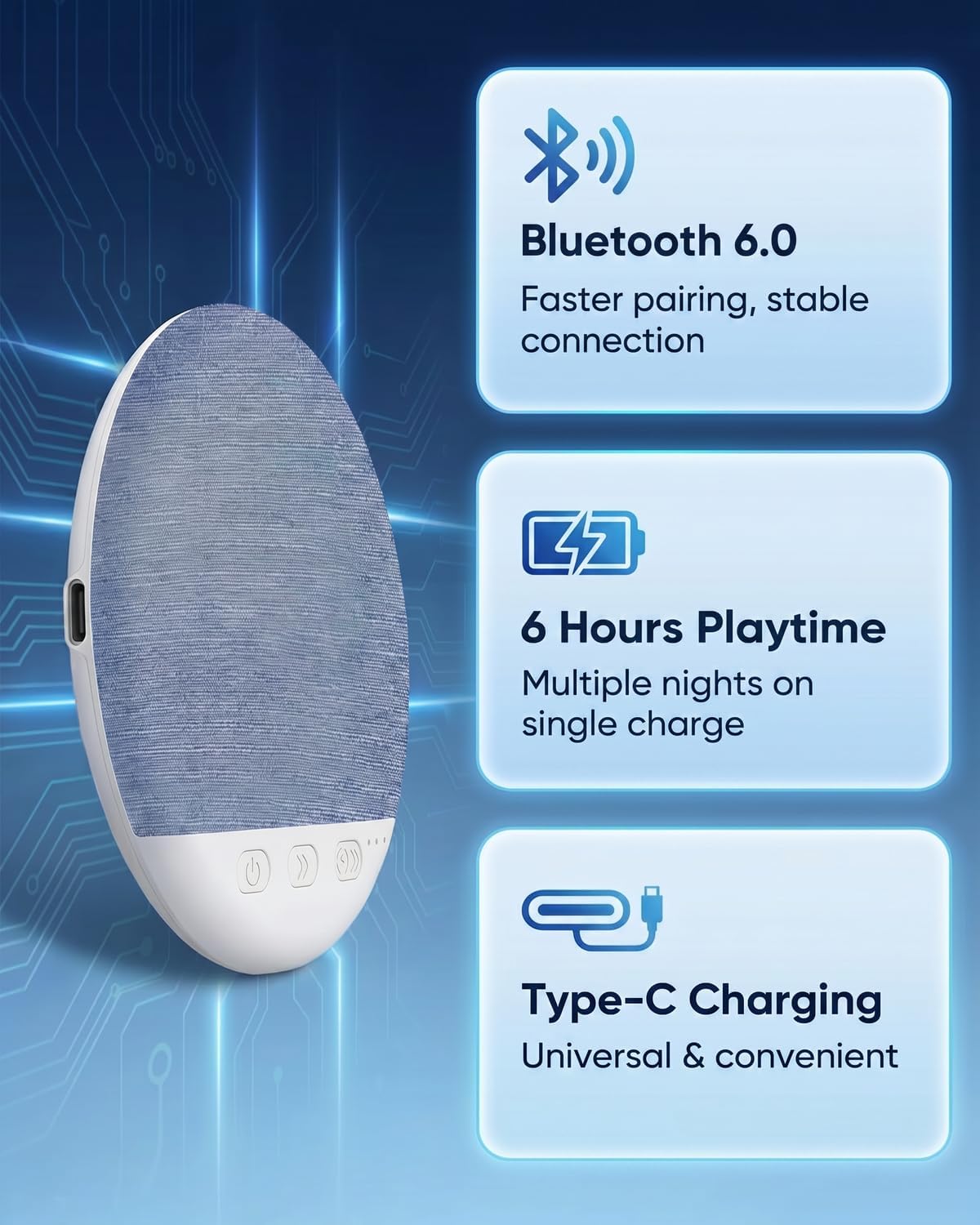 Bluetooth Sleep Speaker with White Noise Machine and Timer